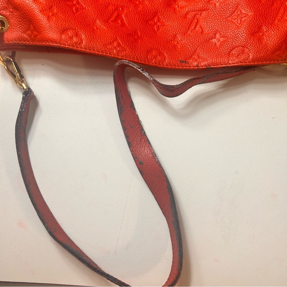 💎✨ Rare LV  ✨💎 TERRE METIS EMPREINTE LEATHER TOTE RARE CROSSBODY Red - Picture 13 of 14